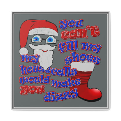 santa's shoes - framed canvas art (dark grey)