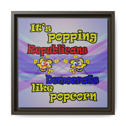 popping like popcorn - framed canvas art (light blue-pink wave)