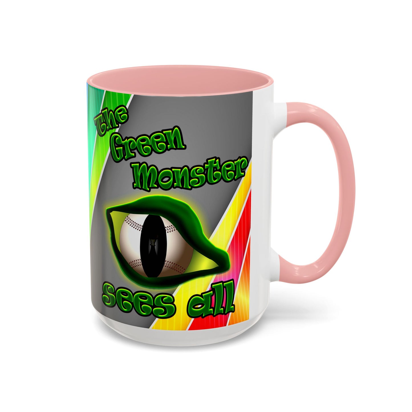 green monster - Accent Mug (rainbow split)