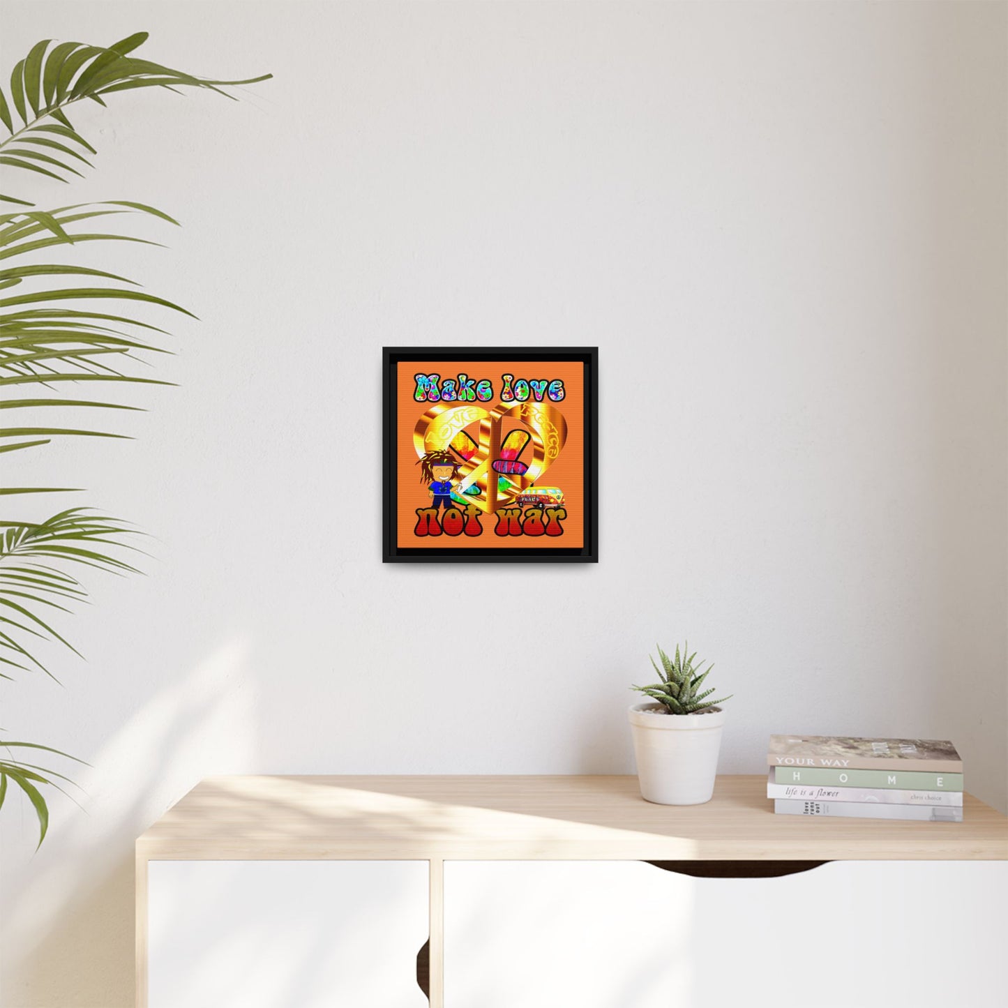 love peace - framed canvas art (crusta)