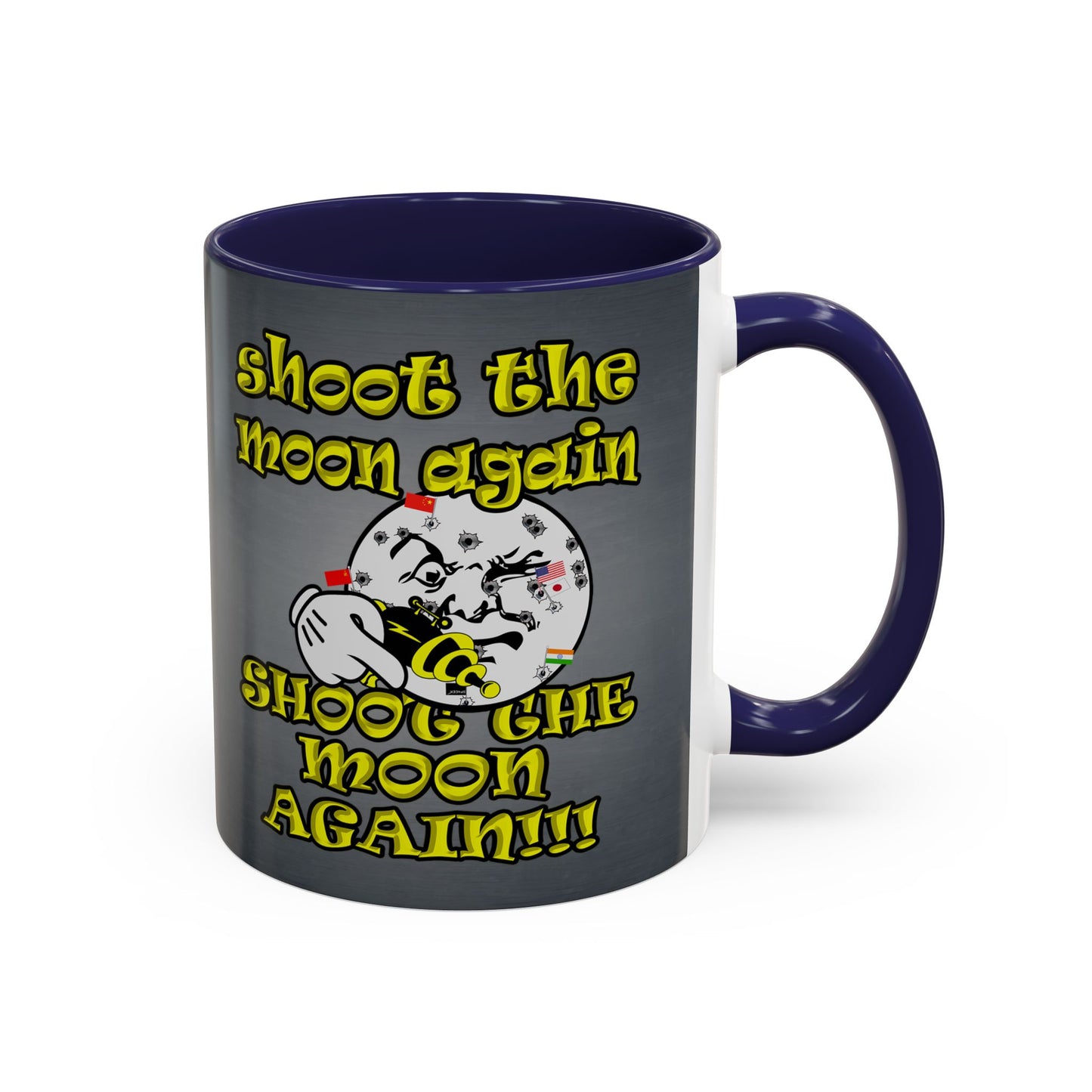 shoot the moon again - Accent Mug (grey-light grey)