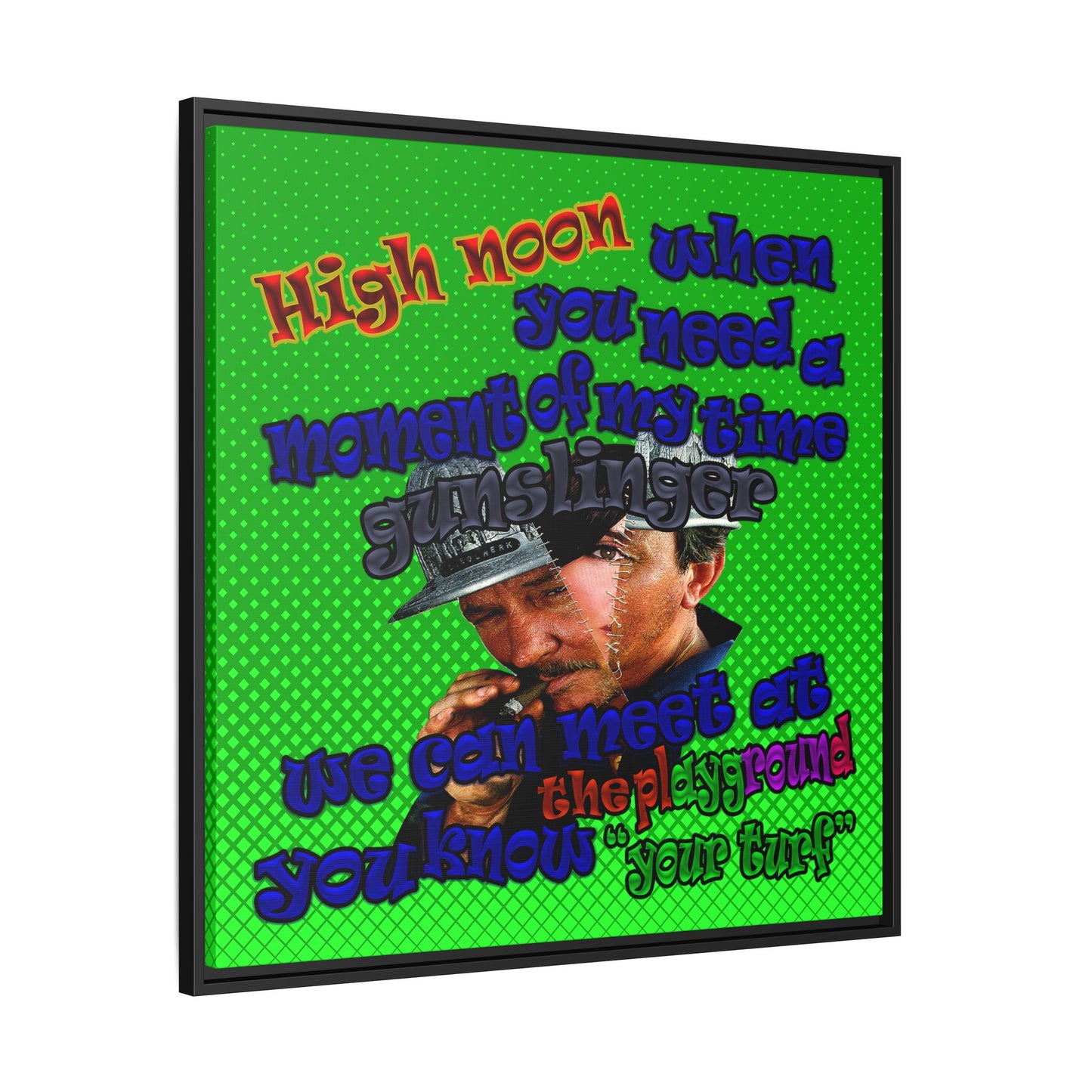 high noon - framed canvas art (logo green)