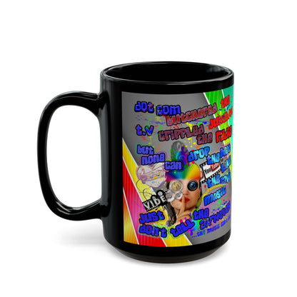 drop the beat - Black Mug (rainbow split)
