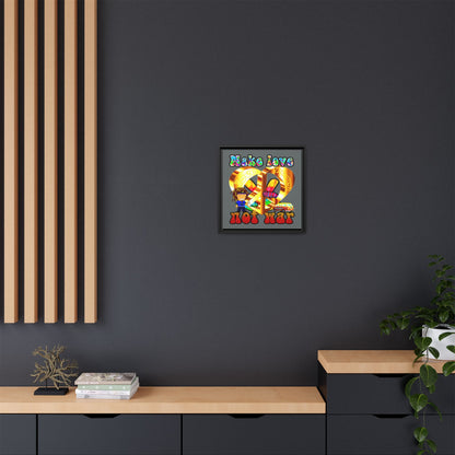 love peace - framed canvas art (dark grey)