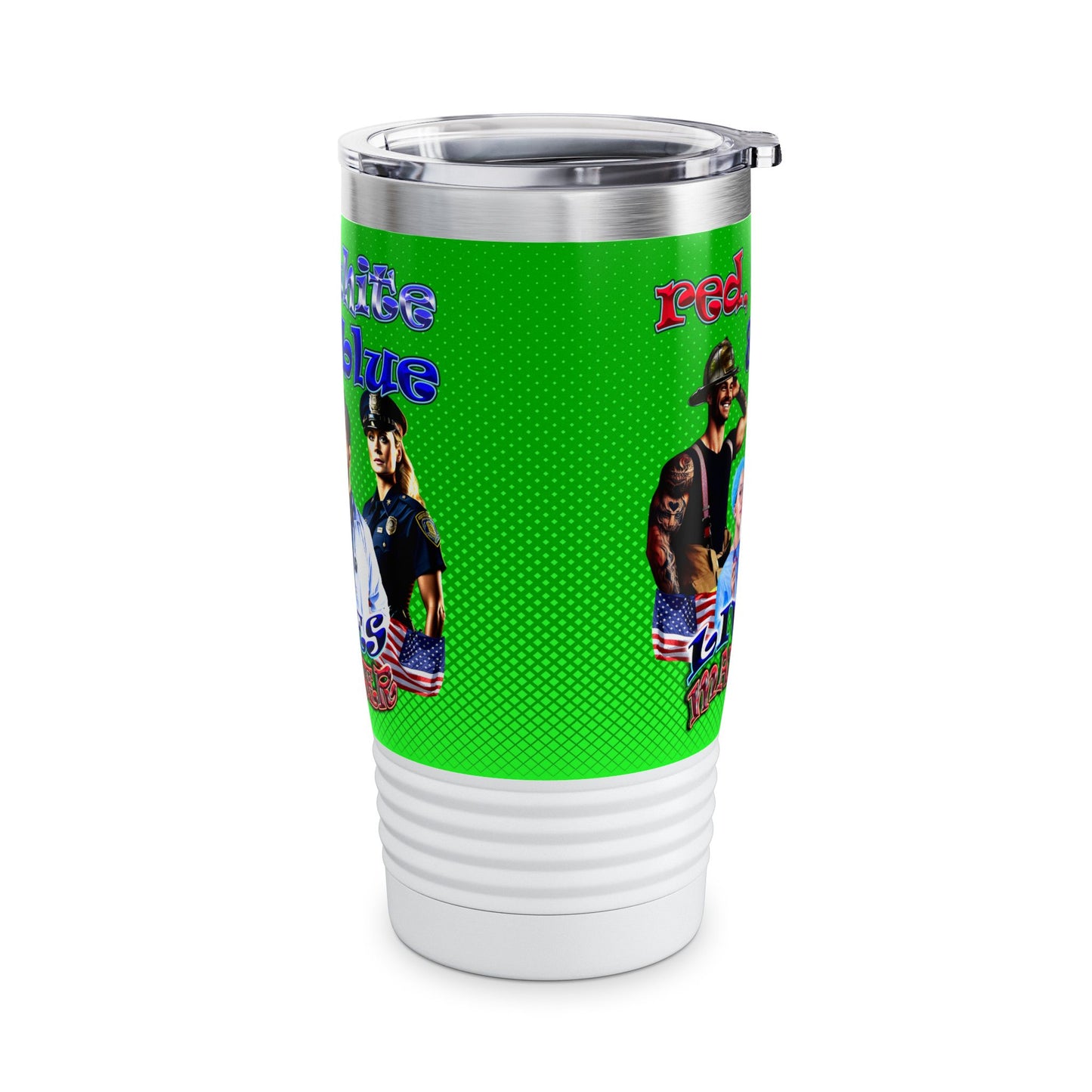 rw&b lives matter - Ringneck Tumbler, 20oz (logo green)