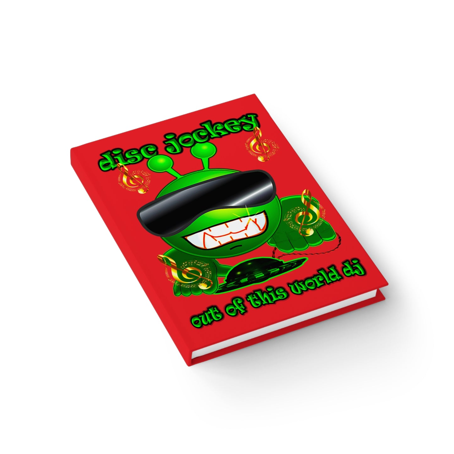 disc jockey - journal-lined (red)