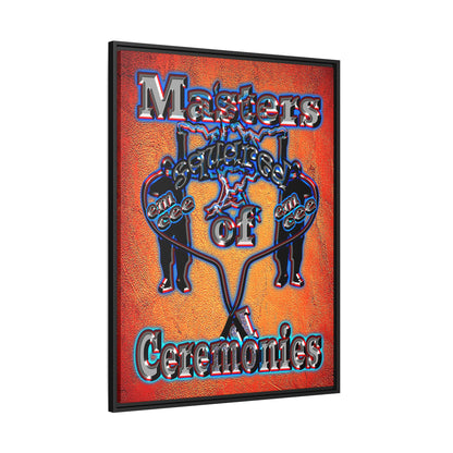 em cee squared - framed canvas art (burnt orange)