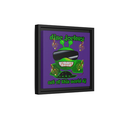 disc jockey - framed canvas art (purple)