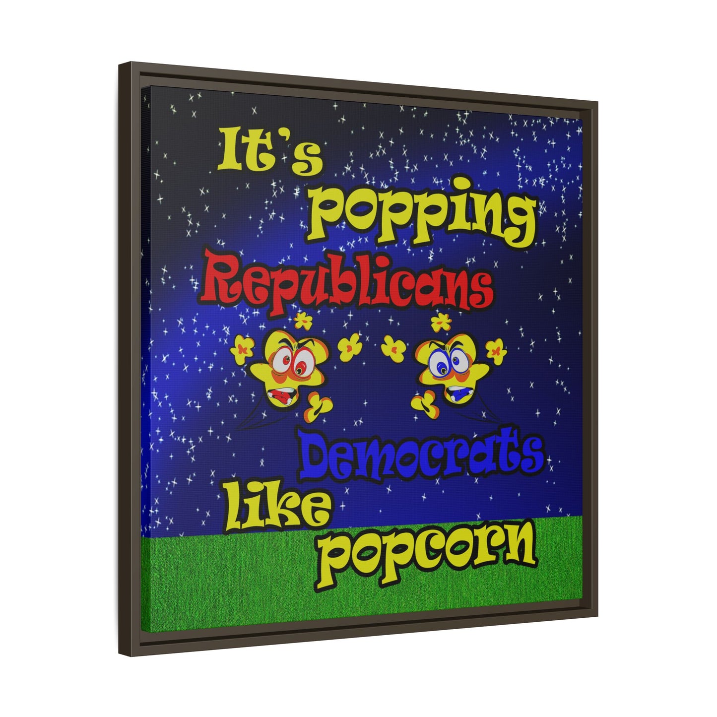 popping like popcorn - framed canvas art ('snoops' background)
