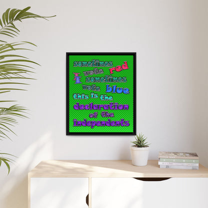 declaration of the independents - framed canvas art (logo green)