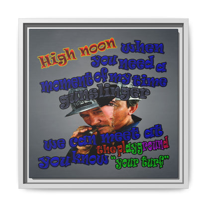 high noon - framed canvas art (grey-light grey)