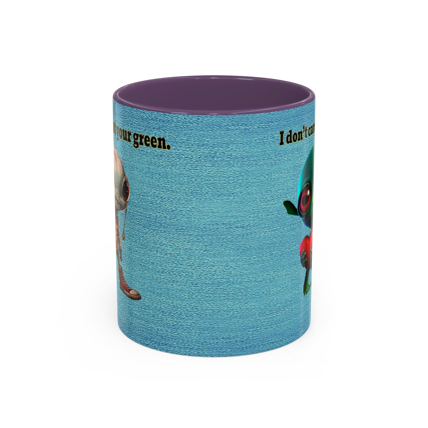 I don't care that your grey - Accent Mug (faded blue)