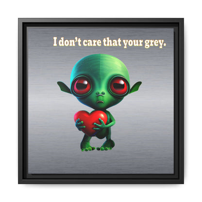 I don't care that your grey - framed canvas art (brushed nickel)