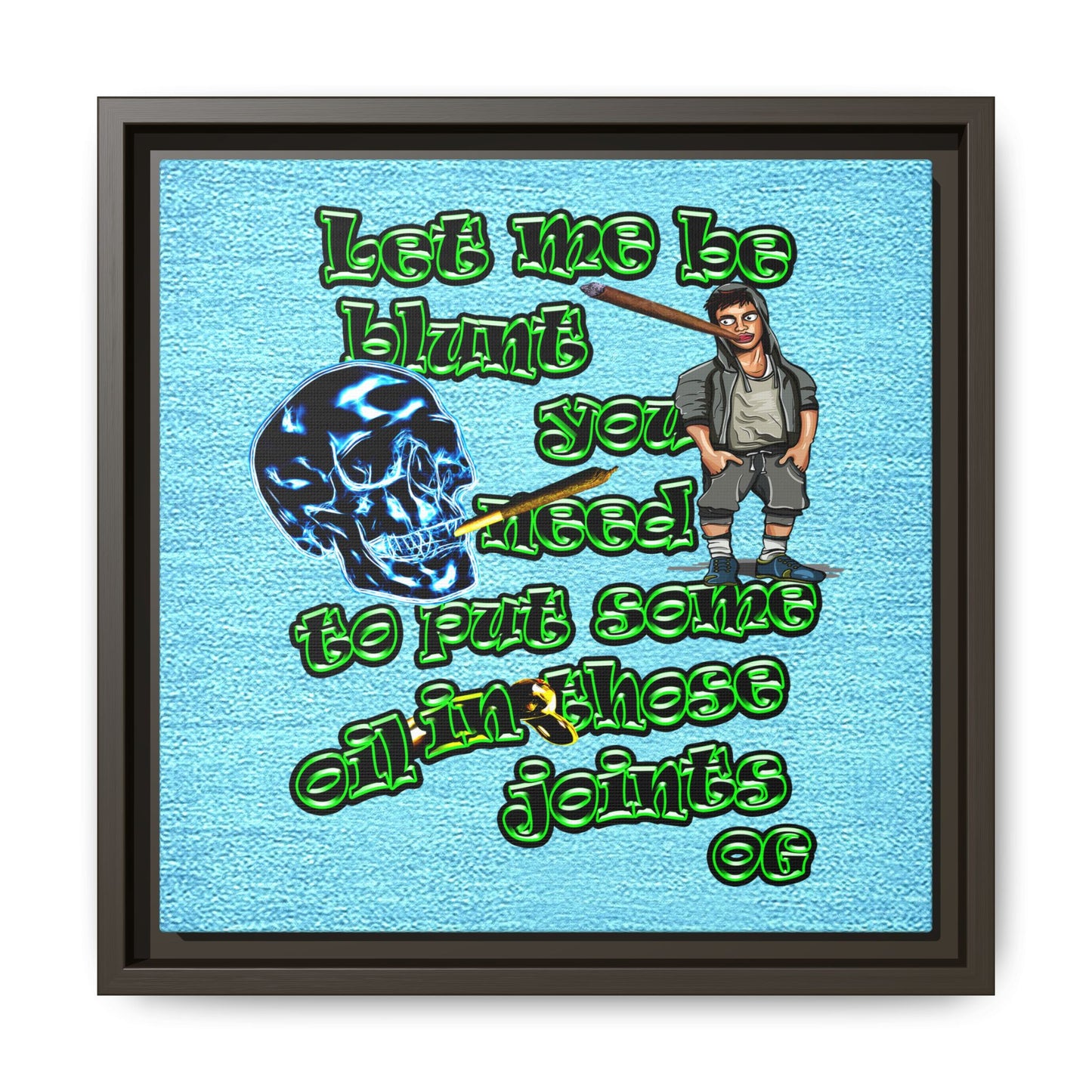 og - framed canvas art (faded blue)