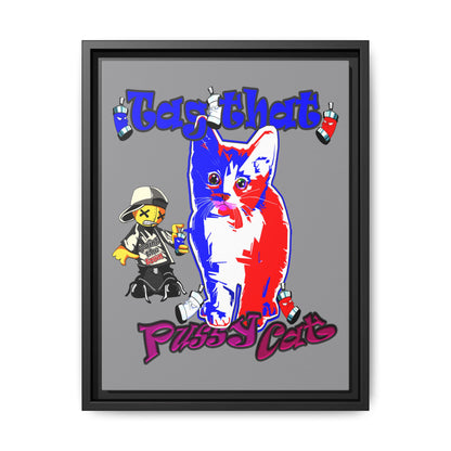 tag that - framed canvas art (grey)