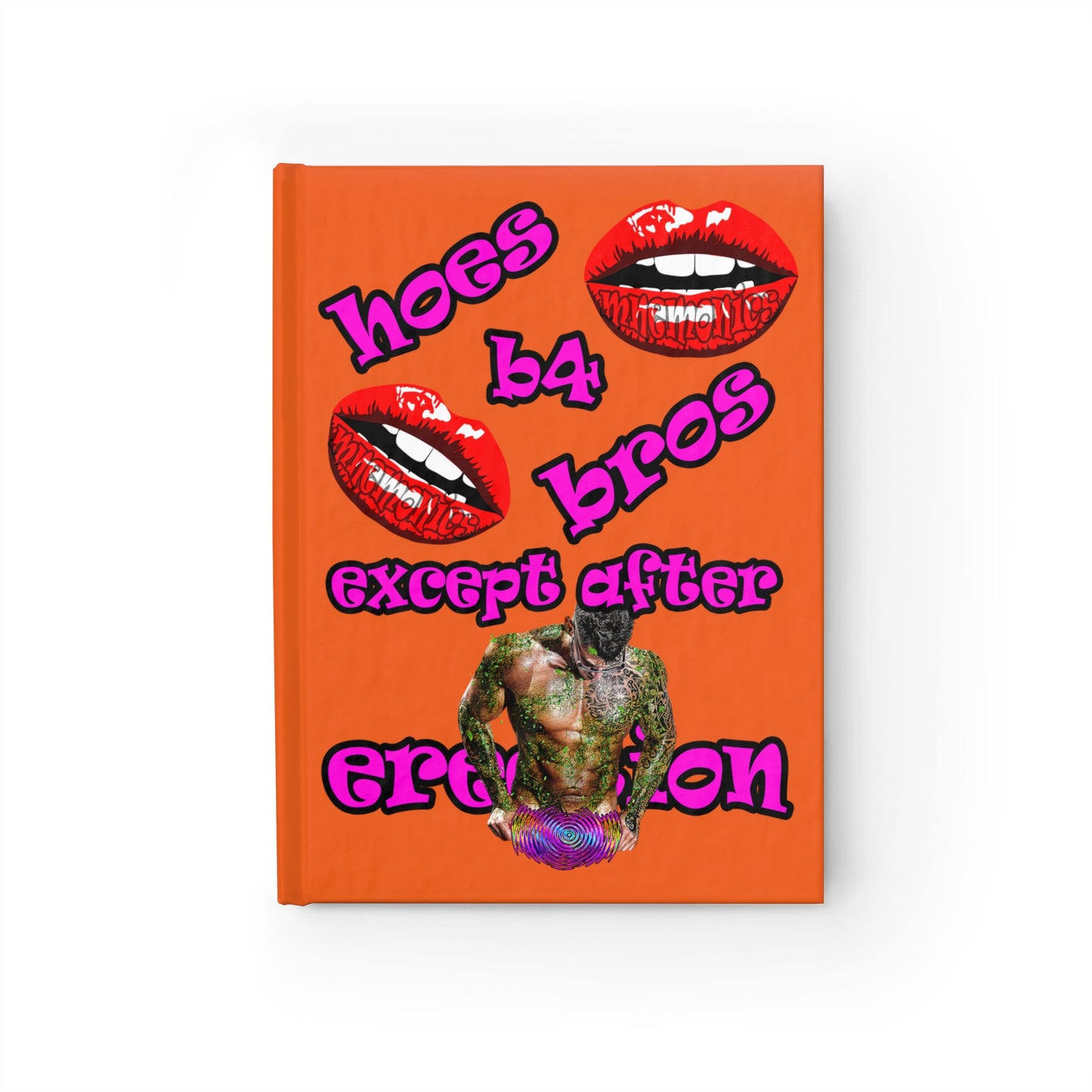 hoes b4 bros - journal-lined (orange)