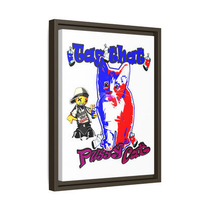 tag that - framed canvas art (white)