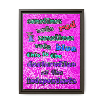 declaration of the independents - framed canvas art (pink swirl)