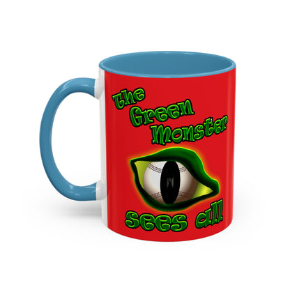 green monster - Accent Mug (red)