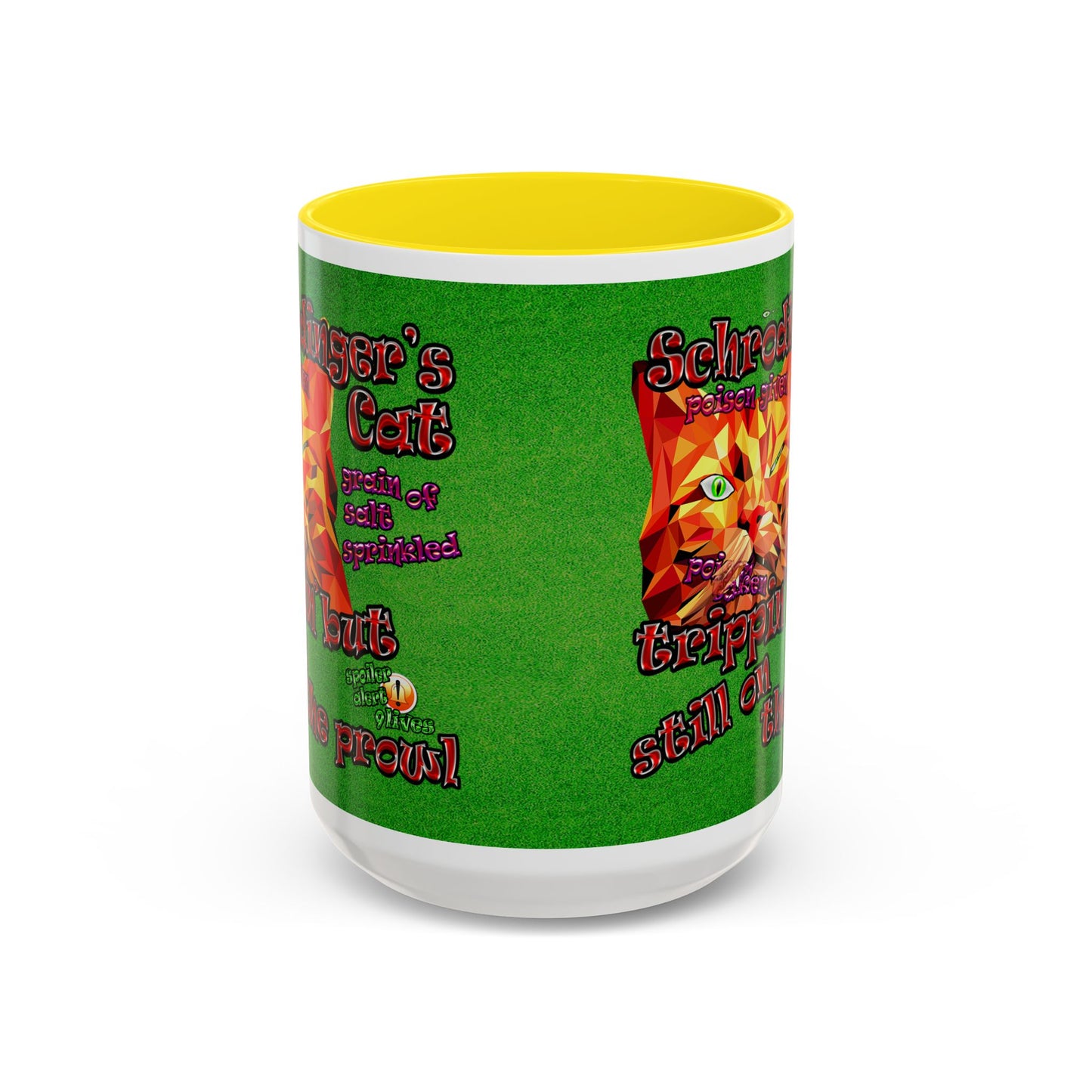 schrodinger's cat - Accent Mug (green turf)