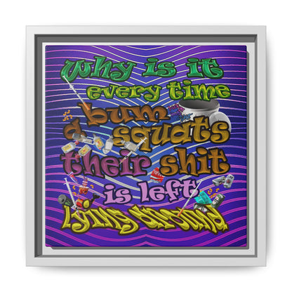 the bum's shit - framed canvas art (purple wave)