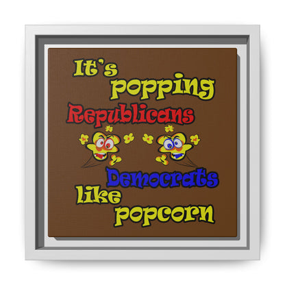 popping like popcorn - framed canvas art (brown)