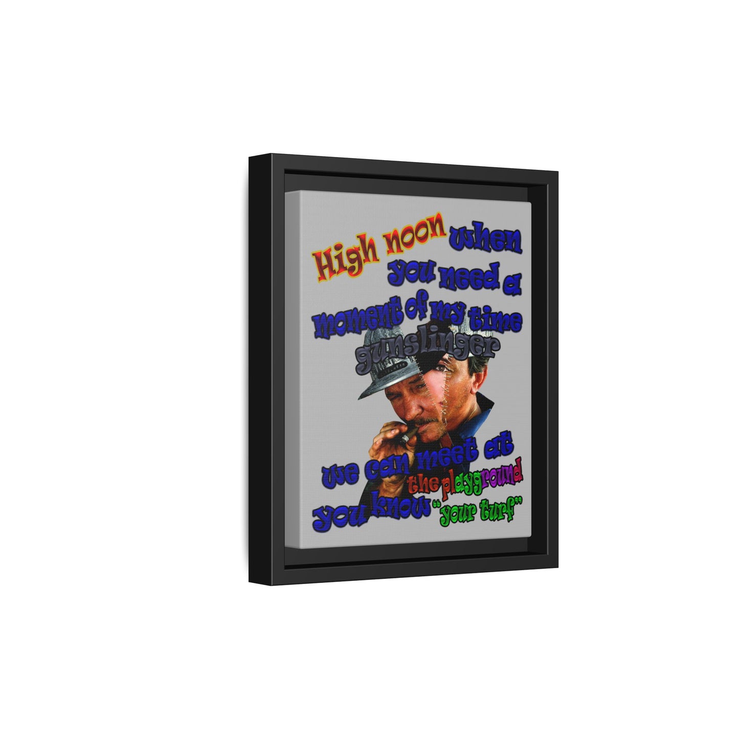 high noon - framed canvas art (light grey)