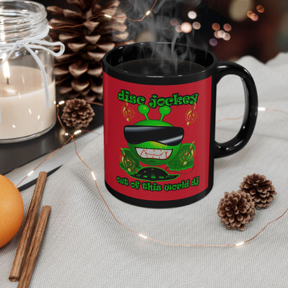 disc jockey - Black Mug (dark red)