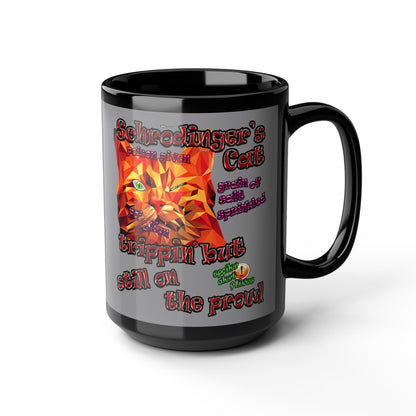 schrodinger's cat - Black Mug (grey)