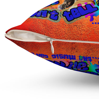 drop the beat - Spun Polyester Square Pillow - (burnt orange)