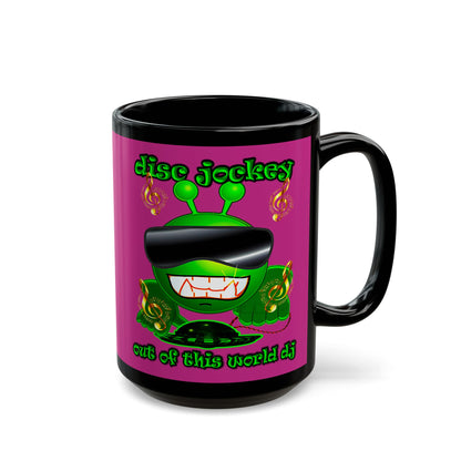 disc jockey - Black Mug (pink)