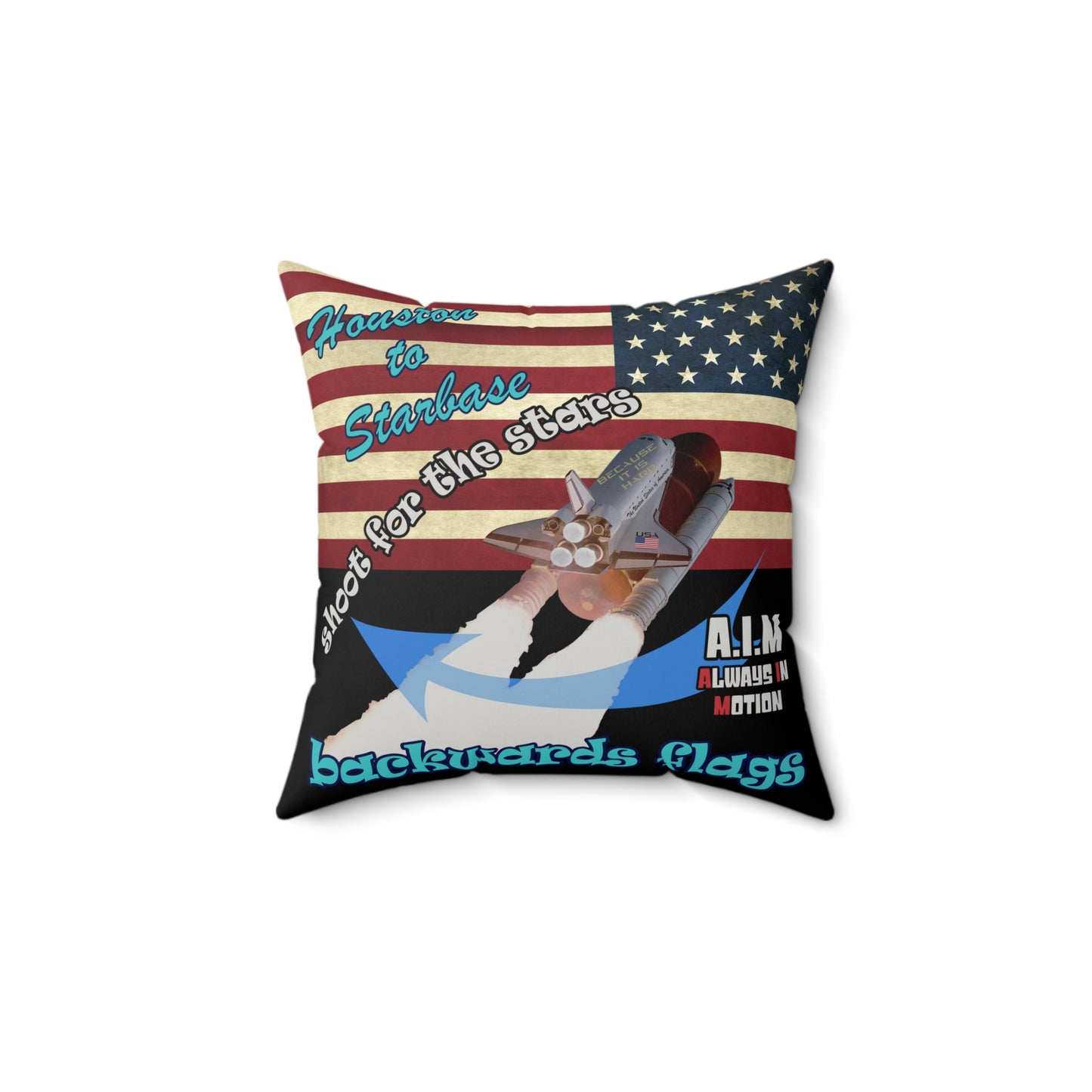 shoot for the stars - Faux Suede Square Pillow - (black)