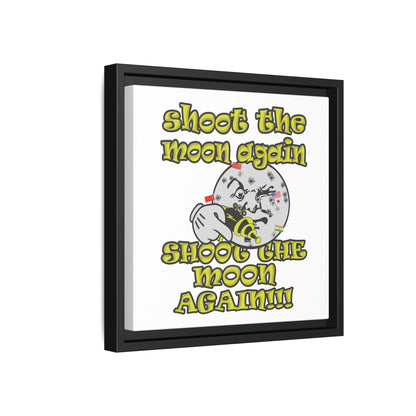 shoot the moon again - framed canvas art (white)