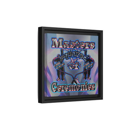 em cee squared - framed canvas art (grey-pink wave)