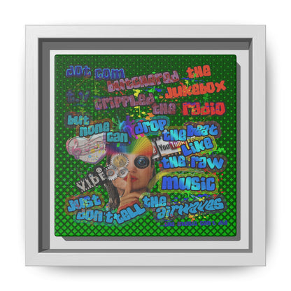 drop the beat - framed canvas art (logo green)