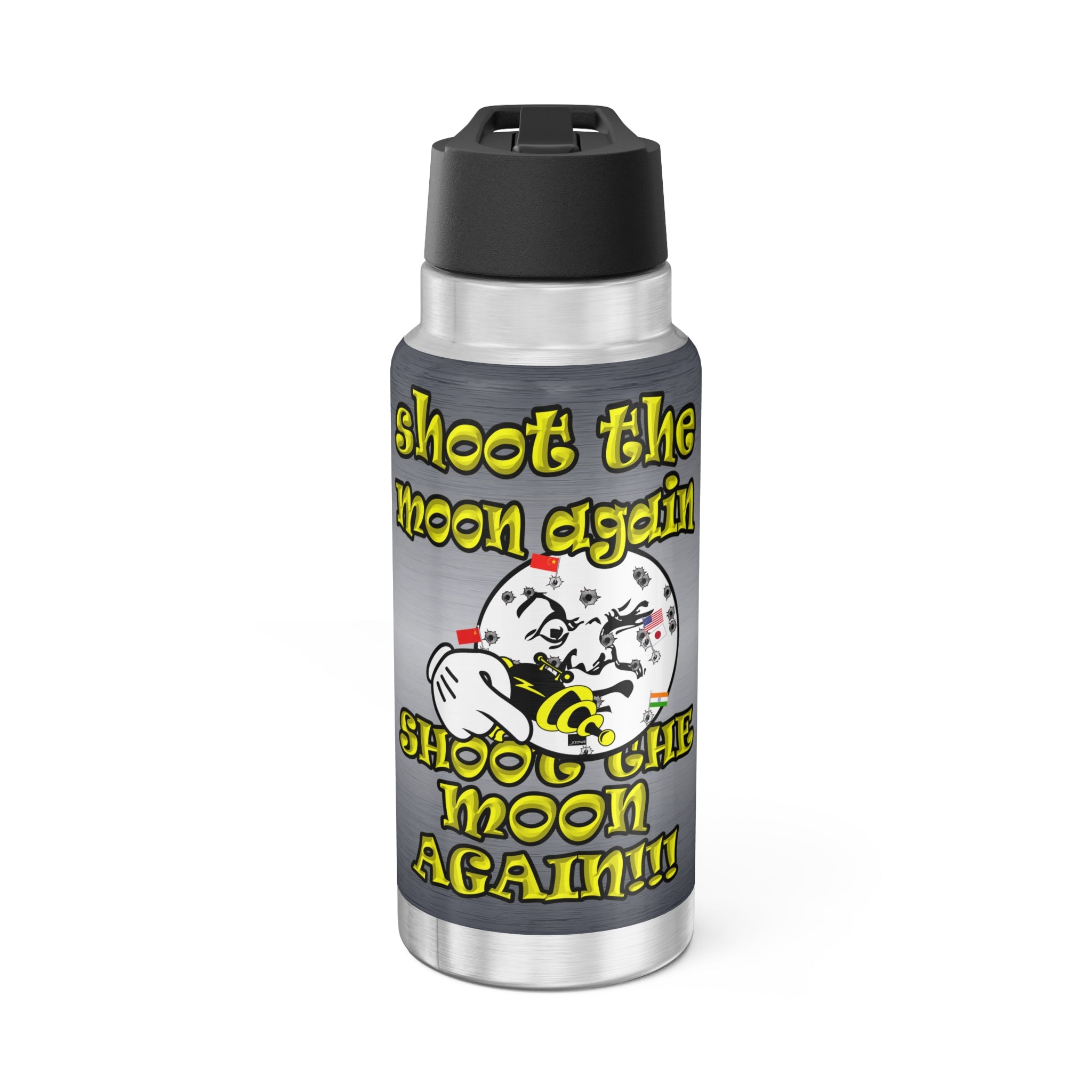 shoot the moon again - Gator Tumbler, 32oz  (brushed nickel)