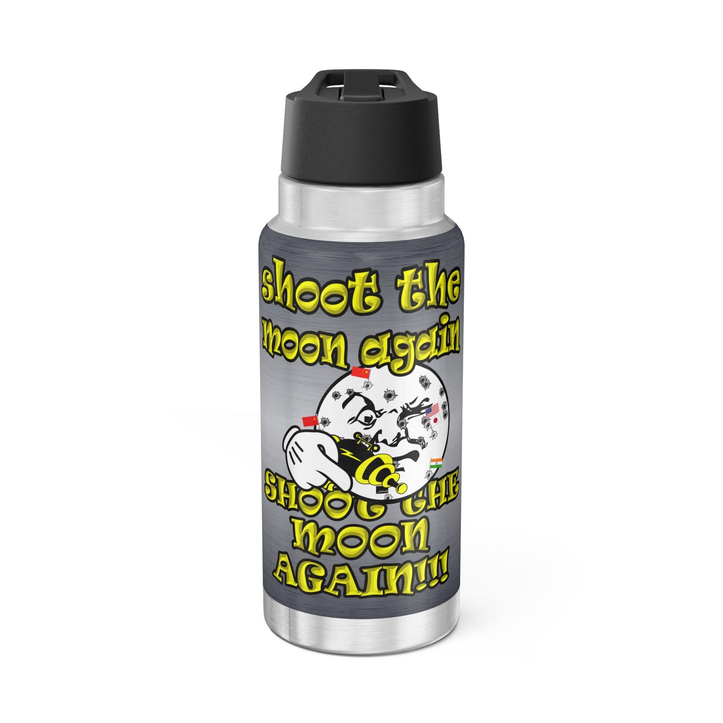shoot the moon again - Gator Tumbler, 32oz  (brushed nickel)