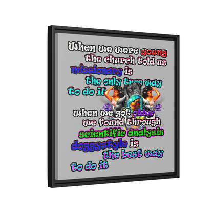 doggystyle - framed canvas art (light grey)