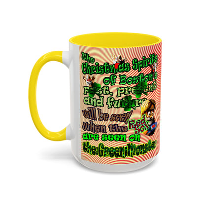 christmas spirits of boston - Accent Mug (yellow-orange wave)