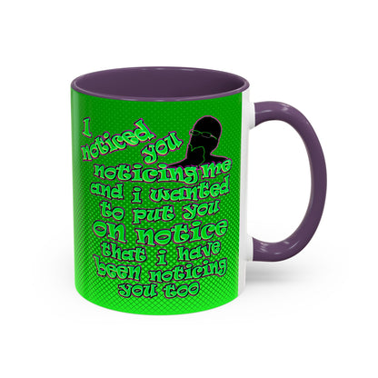 noticed you noticing - Accent Mug (logo green)