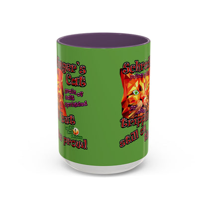 schrodinger's cat - Accent Mug (green)