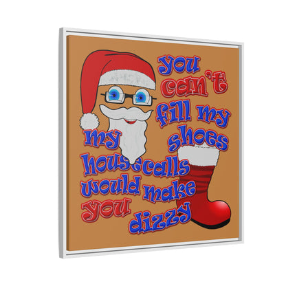santa's shoes - framed canvas art (light brown)