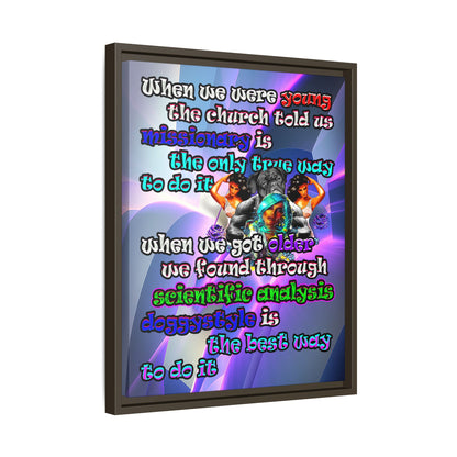 doggystyle - framed canvas art (grey-pink wave)