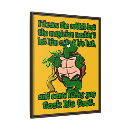 turtle race - framed canvas art (yellow)