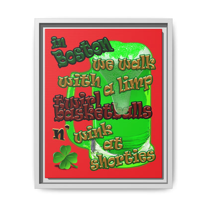 celtics logo - framed canvas art (red)