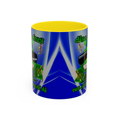 disc jockey - Accent Mug (blue-white wave)