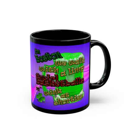 celtics logo - Black Mug (purple-pink wave)