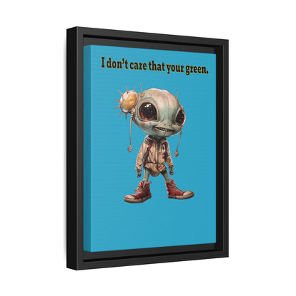 I don't care that your green - framed canvas art (turquoise)