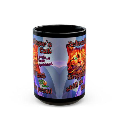 schrodinger's cat - Black Mug (grey-pink wave)