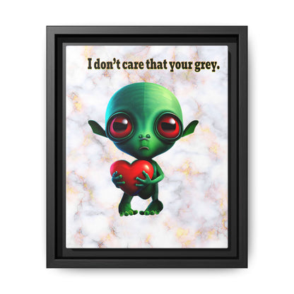 I don't care that your grey - framed canvas art (white marble)
